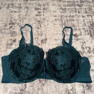 Emerald Green Floral Lace Bra. 44C